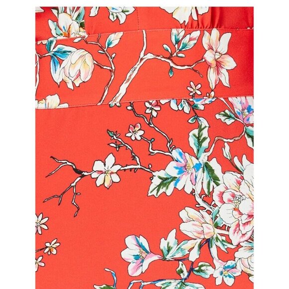 TRUTH & FABLE Women's XS Red Floral Keyhole Maxi Evening Dress with Side Slits - Picture 6 of 10